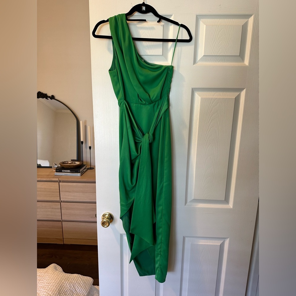 Misha Brooks Pleated One Shoulder Dress